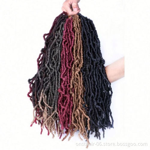MYZYR 18inch Boho Messy Goddess Faux Locs Crochet Braids Hair Bohemian With Curls End Synthetic Ombre Braiding Hair Extension